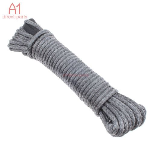 New 1/4"×50' gray synthetic fiber winch line cable rope 6600+ lbs car atv utv
