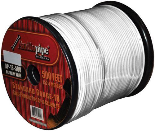 Remote wire 18ga 500' white audiopipe ap18500wh wire