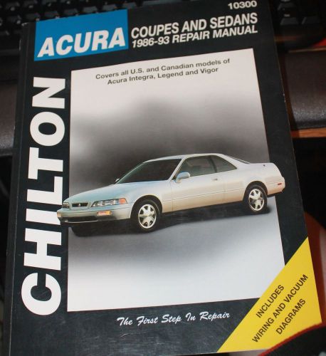 Chilton acura repair manual 10300 couples and sedans 1986-1993 inc wiring/vacuum