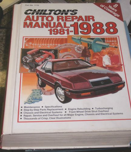 Chilton&#039;s auto repair manual 1981-1988 very good condition