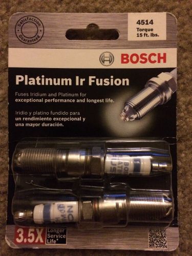 Bosch spark plugs platinum ir fusion iridium 2 pack high quality brand new 4514