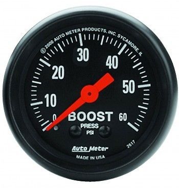 Autometer gauge, z-series, boost, 60psi, mechanical, 2 1/16&#034; - 2617