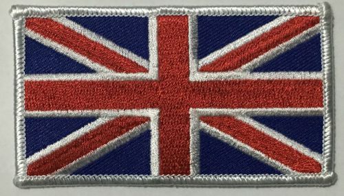 British flag union jack embroidered cloth patch x 2 pair