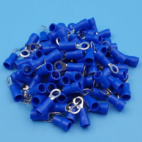 100x blue ring insulated crimp connector electrical wiring terminals 8mm hole wg