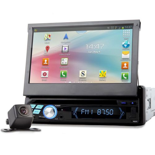 Single 1 din 7&#034;android 4.4 quad core car dvd player stereo gps bluetooth +cam