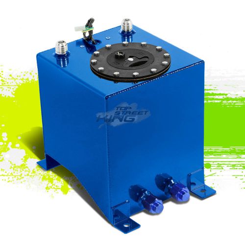 2.5 gallon lightweight race blue aluminum gas fuel cell tank+ sender 8x8.25x10"