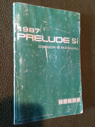 1987 honda prelude si owners manual guide book operating instructions