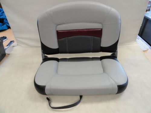 Tracker black / gray / burgundy folding fishing seat 25" w x 19" h x 14" marine