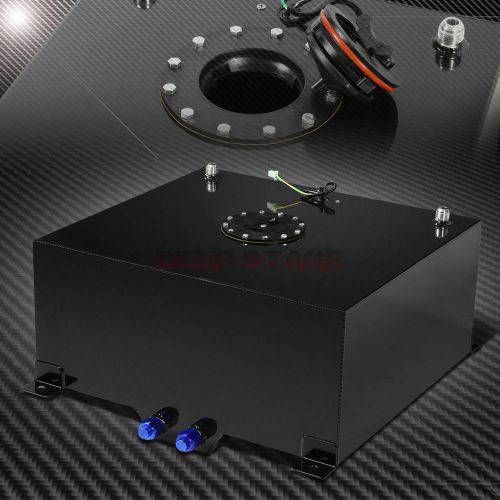 15 gallon light black coated aluminum gas fuel cell tank/2"sump+level sender