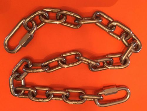Stainless steel 316 g50 proof coil trailer safety chain 1/4" x 24"