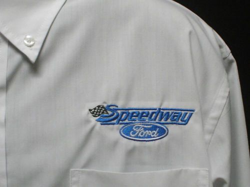 Nwot men&#039;s speedway ford long sleeve dealership shirt size xl white