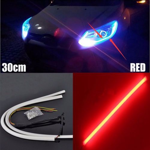 New 2pcs red 30cm soft guide car motorcycle led strip light lamp drl light xc-2