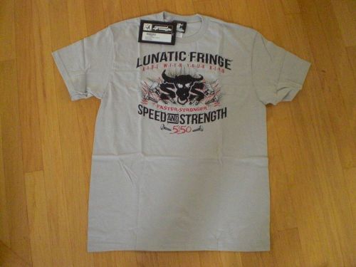Speed &amp; strength lunatic fringe motorcycle  t- shirt gray silver medium m