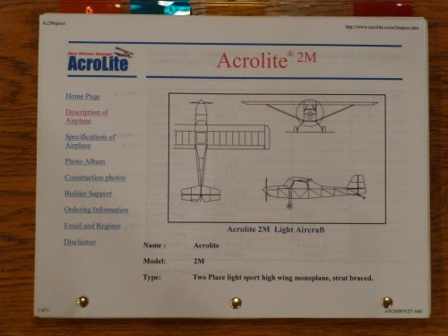 Acrolite &#034;2m&#034; aircraft plans
