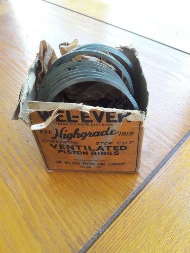 10 antique/ vintage wel-ever ventilated piston rings 3 3/8 x 5/32+.020 in box