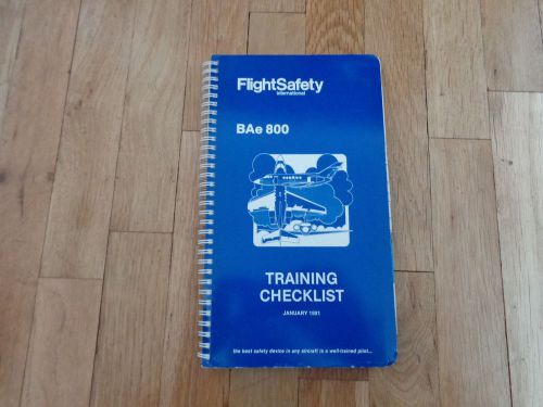 Flightsafety bae 800 training checklist january 1991 - hawker - 800 - jet -