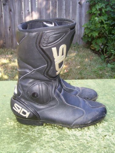 Men's sidi black leather motorcycle boots size 10