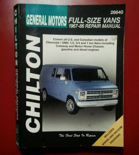 Chilton GM General Motors Full Size Vans 1967-1986 Repair Manual, US $3.00, image 1