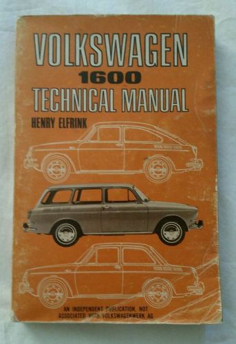 Original 1960s volkswagen vw 1600 technical manual henry elfrink repair service