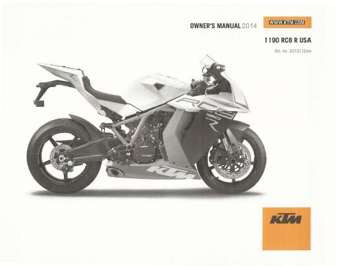 Ktm owners manual book 2014 1190 rc8 r usa