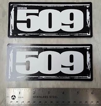 509 snowmobile logo 6 inch sticker decal lot - 2 rectangular logo stickers -new