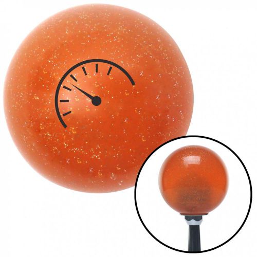 Black automotive gauge orange metal flake shift knob with 16mm x 1.5 insert