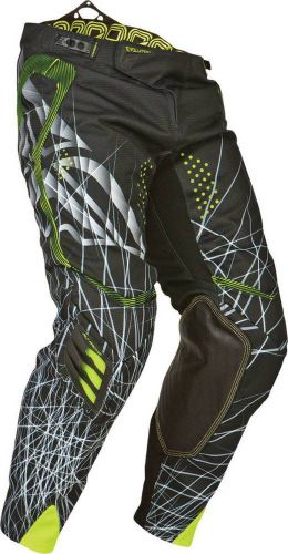 Fly-racing evolution spike race adult motocross pants, black/hi-vis size 32