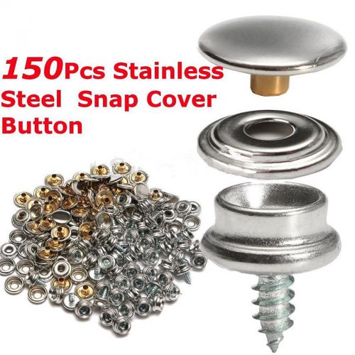 150pcs stainless steel boat marine canvas fabric snap cover button &amp; socket zz
