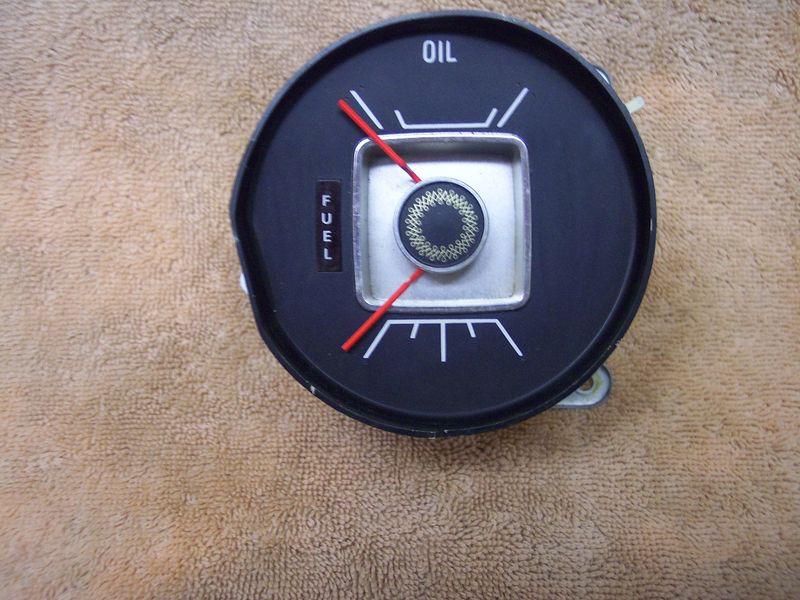 1968-1971 lincoln mark iii oil and fuel gauge with lens good used