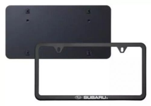 Genuine subaru license plate frame slim line matte black soa342l170