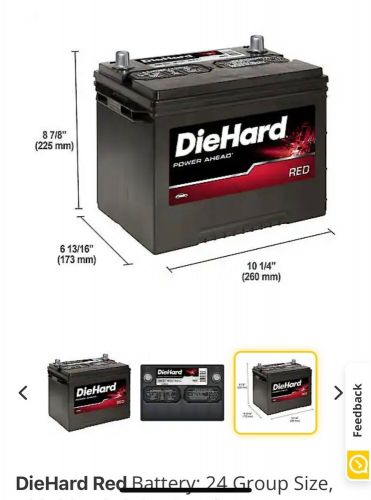 DieHard Red Battery: 24 Group Size, 530 CCA, 650 CA zip code 48139, US $109.99, image 2