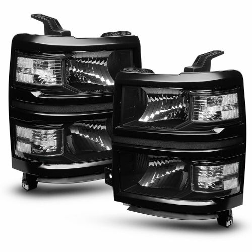 FOR 14-15 CHEVY SILVERADO 1500 BLACK HOUSING WHITE CORNER HEADLIGHT HEAD LAMPS, US $139.99, image 9
