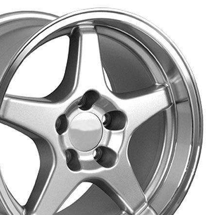 Single 17 x 11 silver zr1 wheel  fits corvette