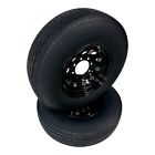 2-pk trailer tire on rim st235/80r16 radial lre 8 lug 8x6.5" modular black wheel