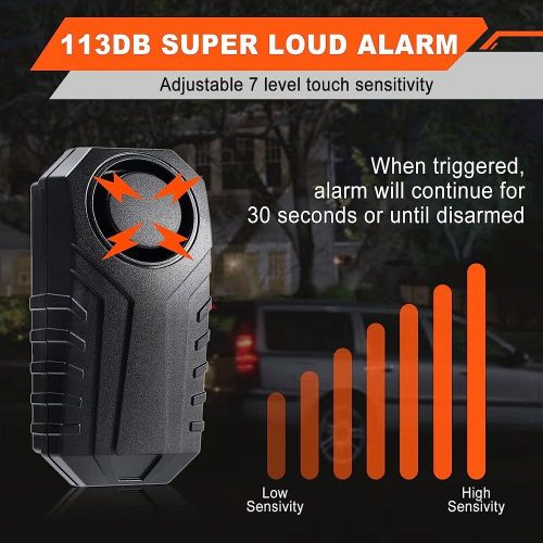113dB Wireless Anti Theft Alarm For Car Vibration Motion Sensor Multipurpose New, US $29.99, image 4