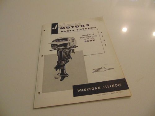 1957 Johnson Outboard RDE-19 RDEL-19 RDE-19M RDEL-19M 35 HP Parts Catalog Manual, US $18.95, image 3