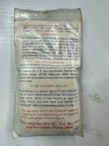 Boka Specialties Flag Tender Clips Pair Size E 3/8 thru 1/2", US $5.99, image 3