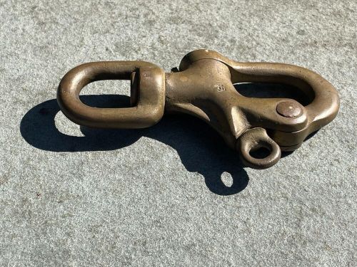 Vintage merriman #5 bronze snap swivel shackle, 7.5" long 4" wide
