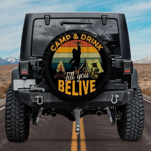 Bigfoot Spare Tire Cover With Or Without Camera Hole, Camp And Drink Till You Be, US $29.49, image 3