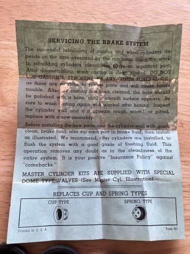 Rear wheel cylinder oldsmobile edsel mercury 1954-59