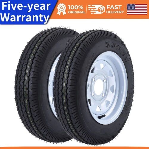Set of 2 Trailer Tires with 12" Rim 6PR 5.3-12 5.30x12 530-12 5.3-12 4 Lug on 4", US $111.99, image 7