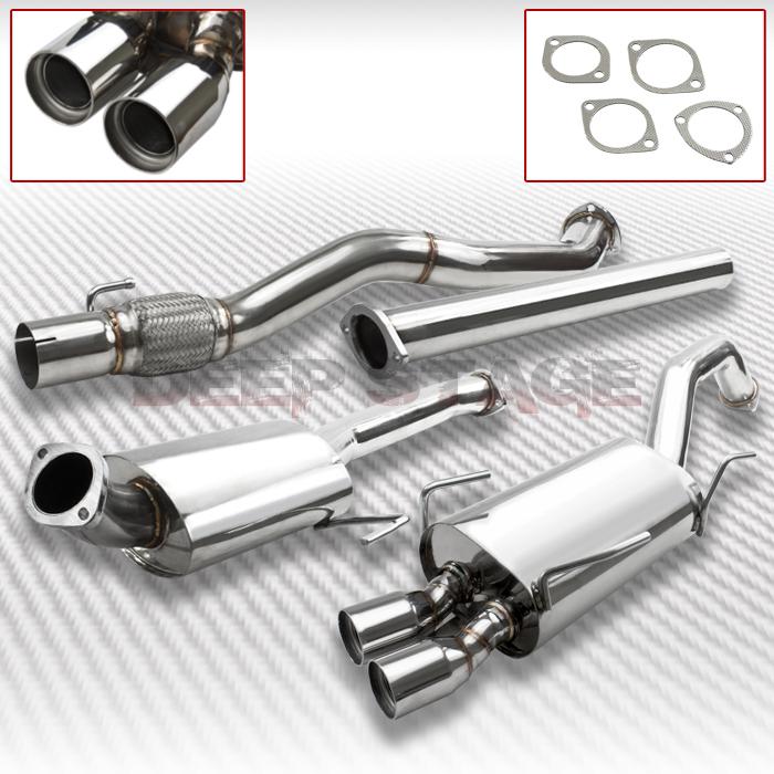 Stainless turbo cat back exhaust 2.5" tip muffler 89-93 toyota celica 2.0 3s-gte