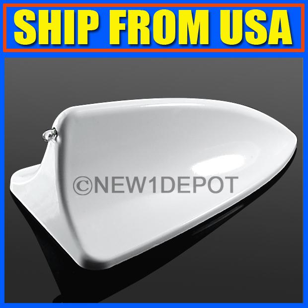 Us new white color shark fin roof top mount aerial antenna base mast decor hot