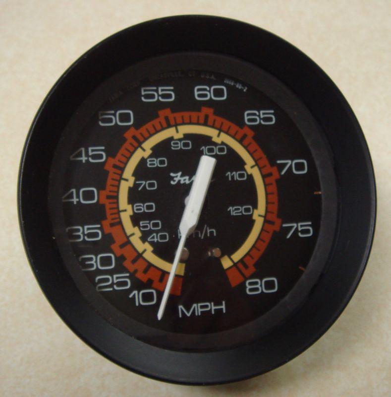 Find Faria Black Boat Marine Speedometer 80 MPH Gauge 31/2" cutout in