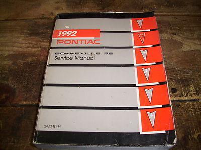 1992 pontiac bonneville se factory issue repair manual