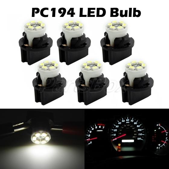 6x chevy pc194 pc168 instrument cluster led light bulb dashboard sockets white