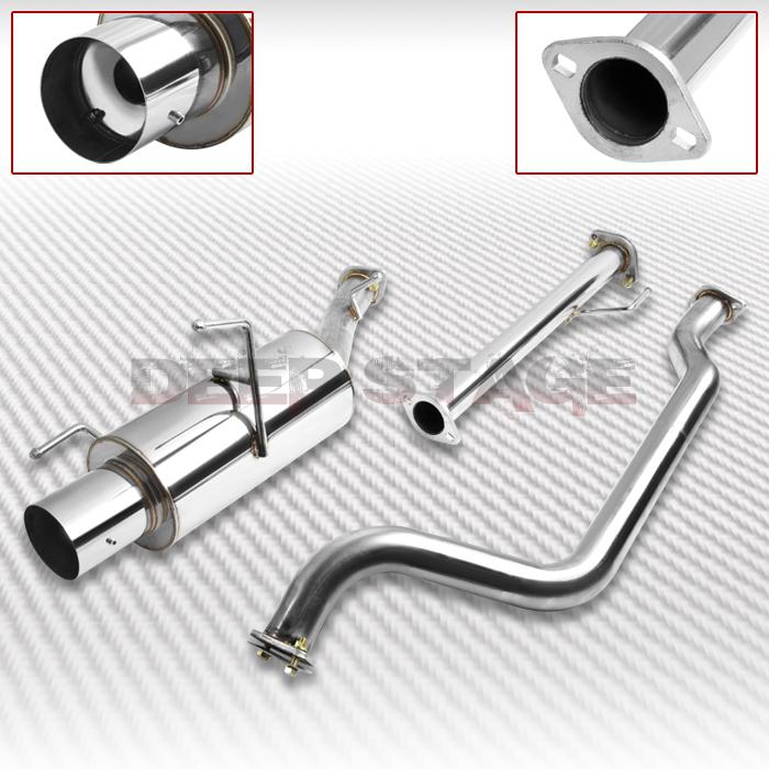Stainless cat back exhaust 4"tip muffler 02-05 nissan sentra se-r spec v b15