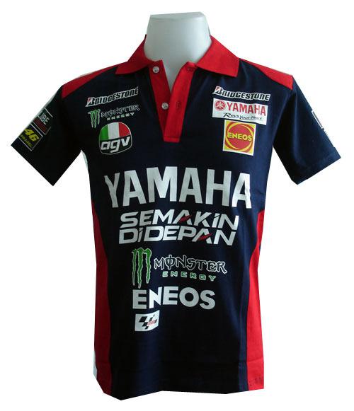 New yamaha motorcycle sport racing team motor biker blue mens polo shirt sz l