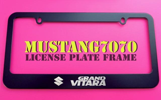 1 brand new suzuki grand vitara black metal license plate frame + screw caps
