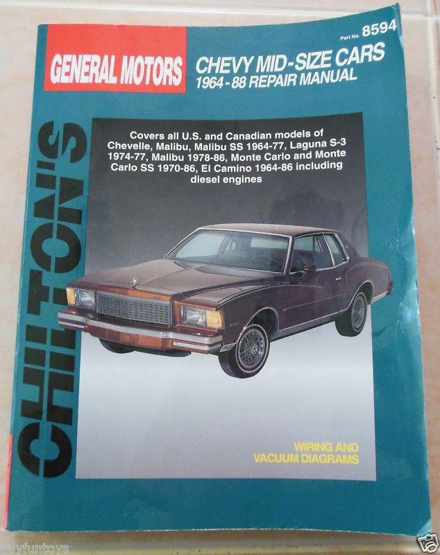 Chevy mid-size automotive repair manual 1964 - 1988 monte carlo chevelle malibu